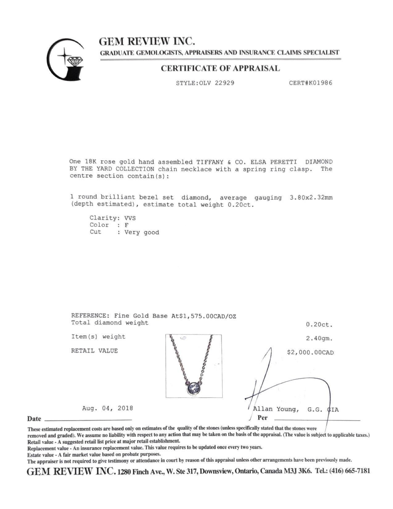 Tiffany & Co. Elsa Peretti Diamonds by the Yard Necklace