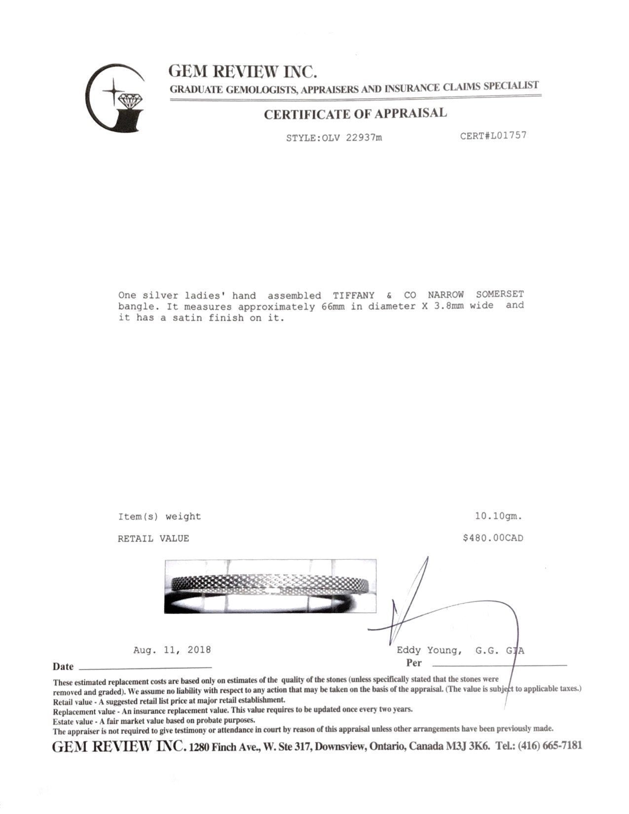 Tiffany & Co. Narrow Somerset Bangle