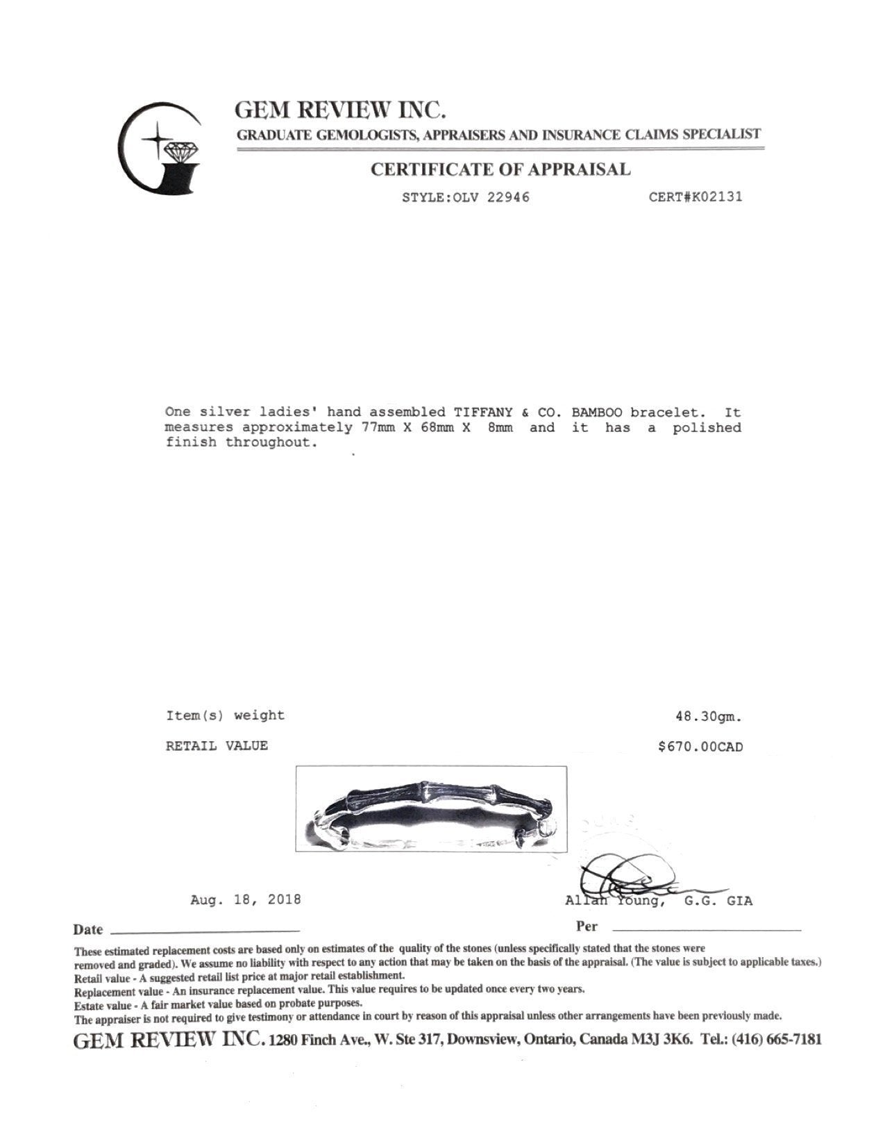 Tiffany & Co. Bamboo Bracelet