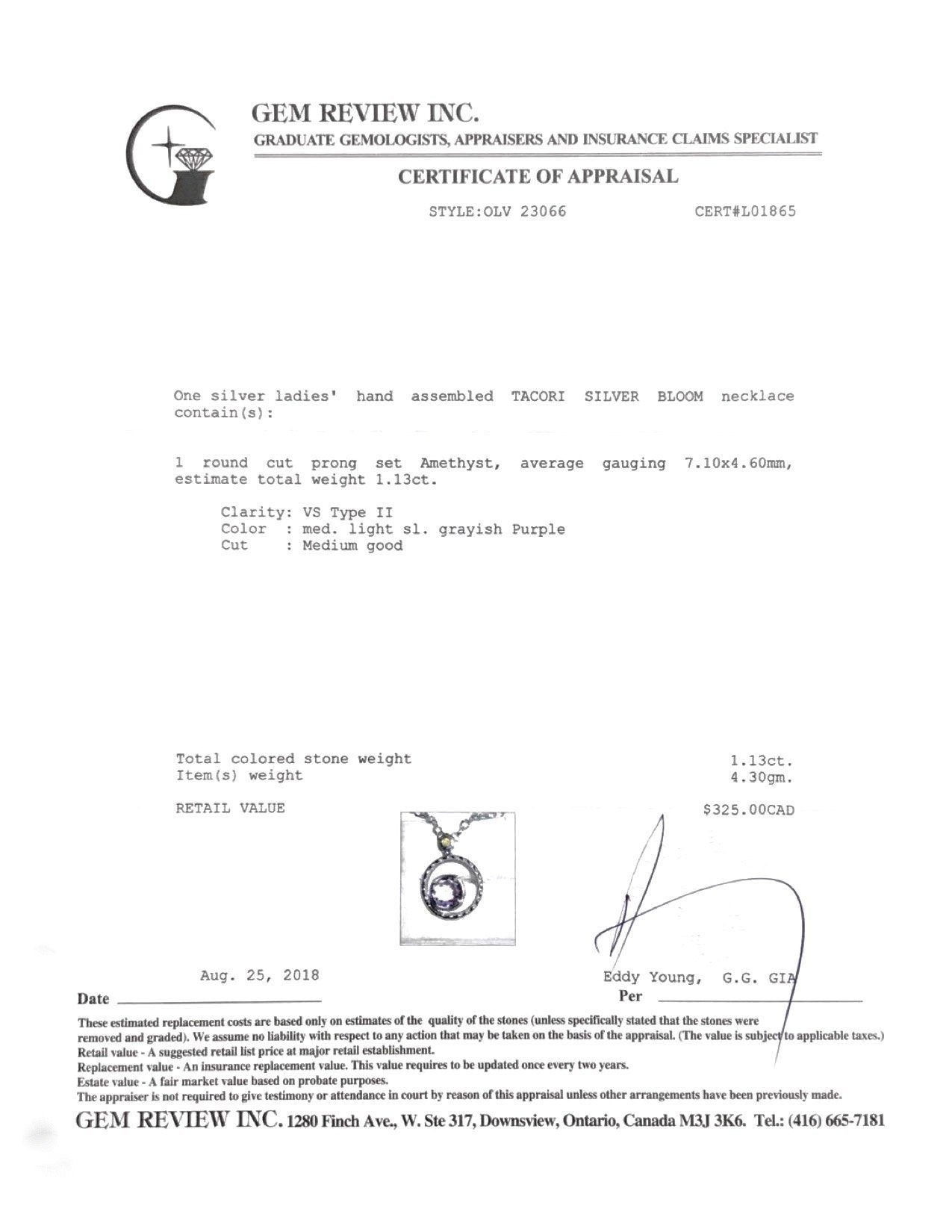 Tacori Silver Bloom Necklace with Amethyst