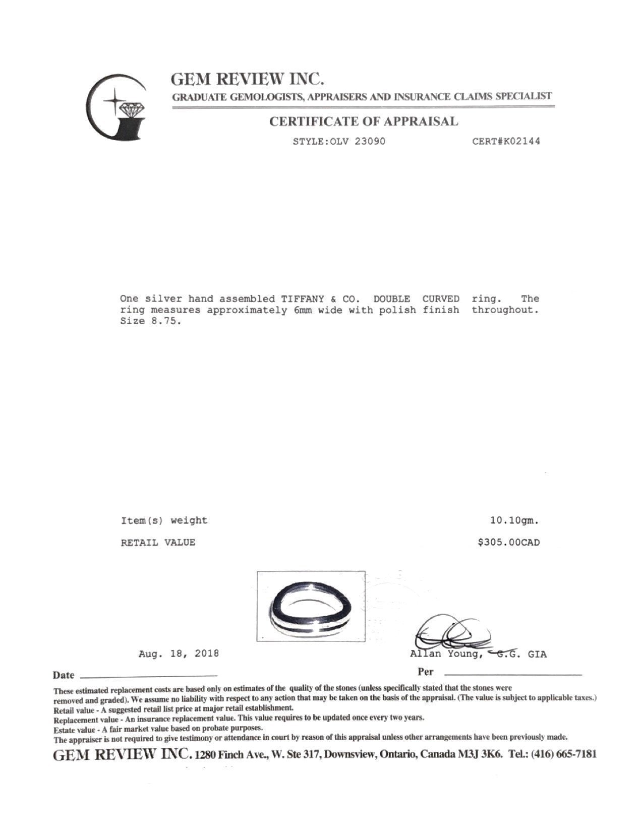 Tiffany & Co. Double Curved Ring