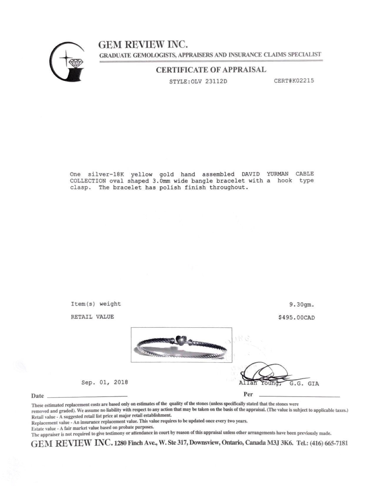 David Yurman Cable Collectibles Heart Bracelet