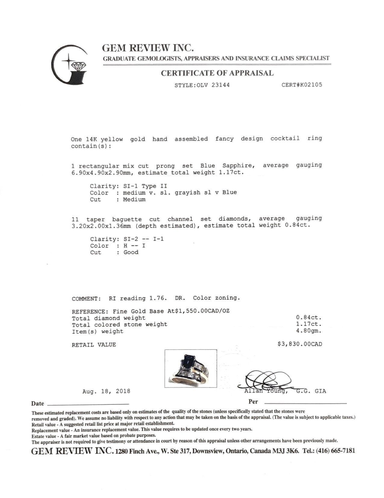 Sapphire and Diamond Cocktail Ring