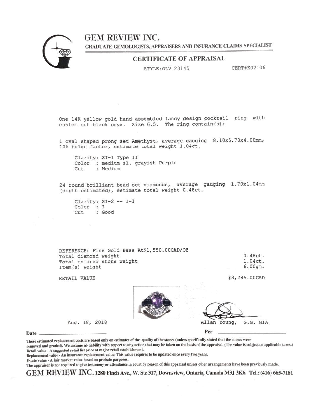 Amethyst and Diamond Cocktail Ring