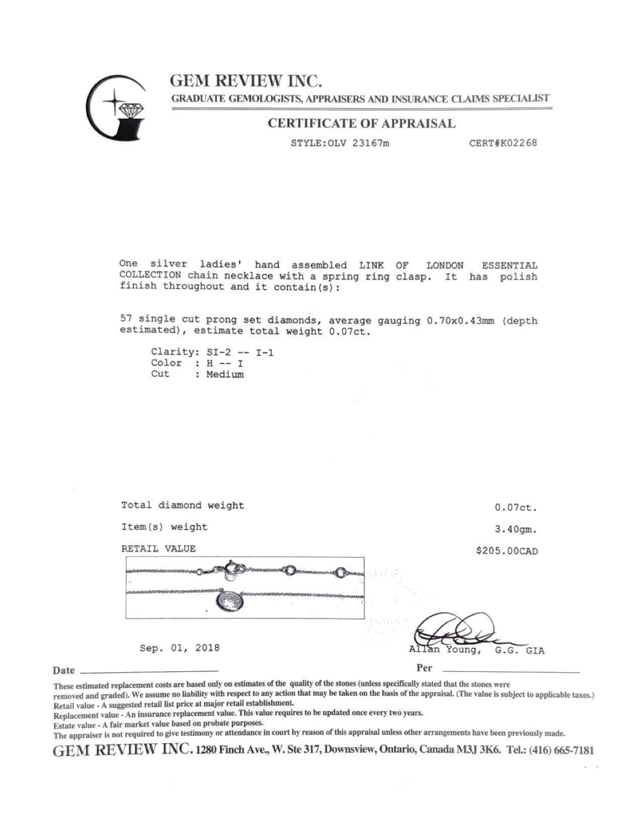 Links of London Diamond Essentials Pave Oval Pendant Necklace