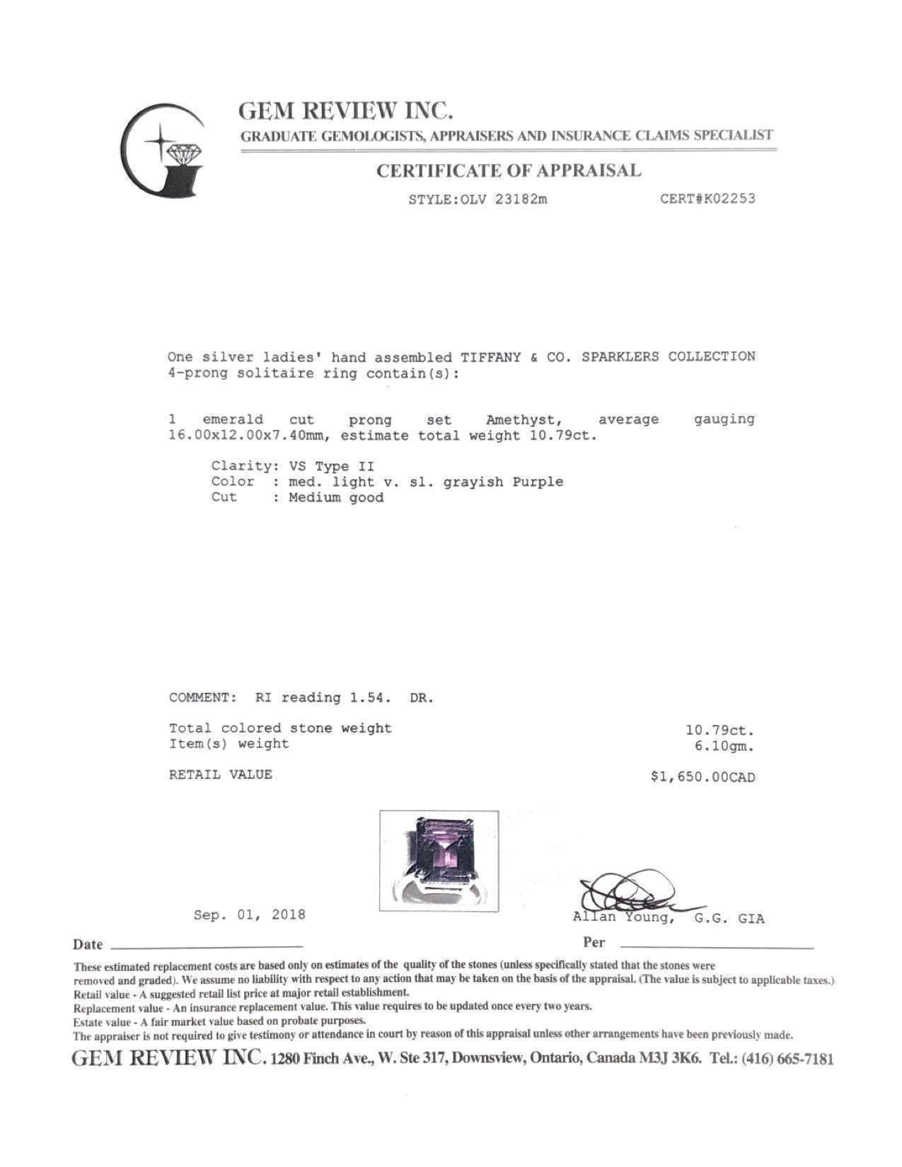 Tiffany & Co. Amethyst Sparklers Ring