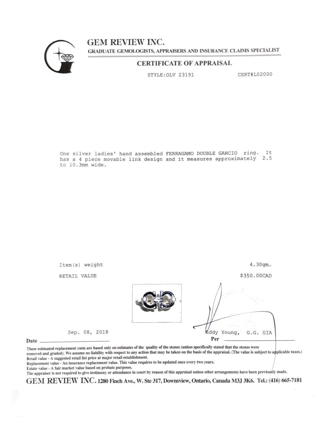 Ferragamo Double Gancio Ring