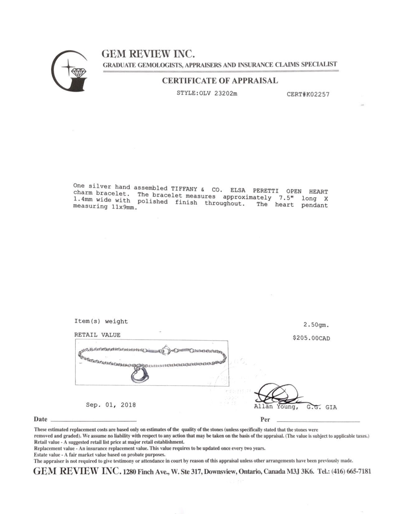 Tiffany & Co. Elsa Peretti Open Heart Bracelet