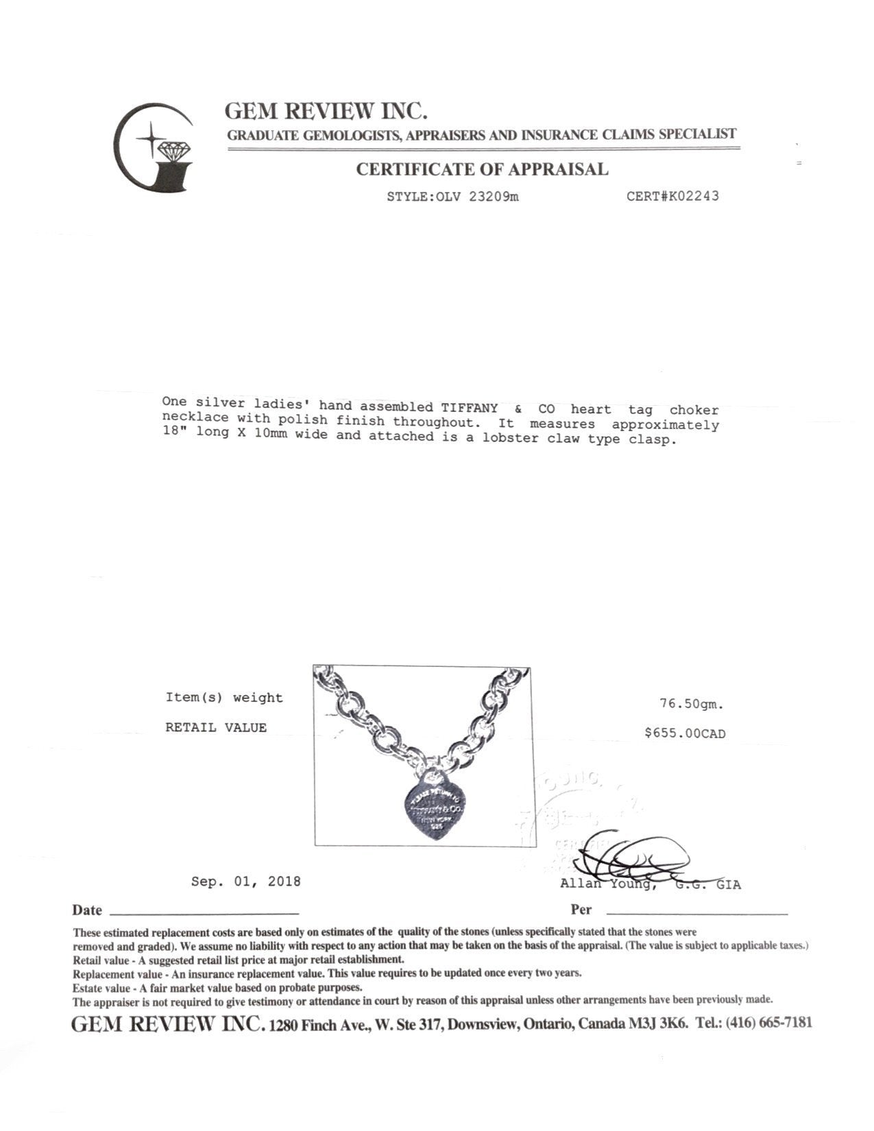 Tiffany & Co. Heart Tag Necklace