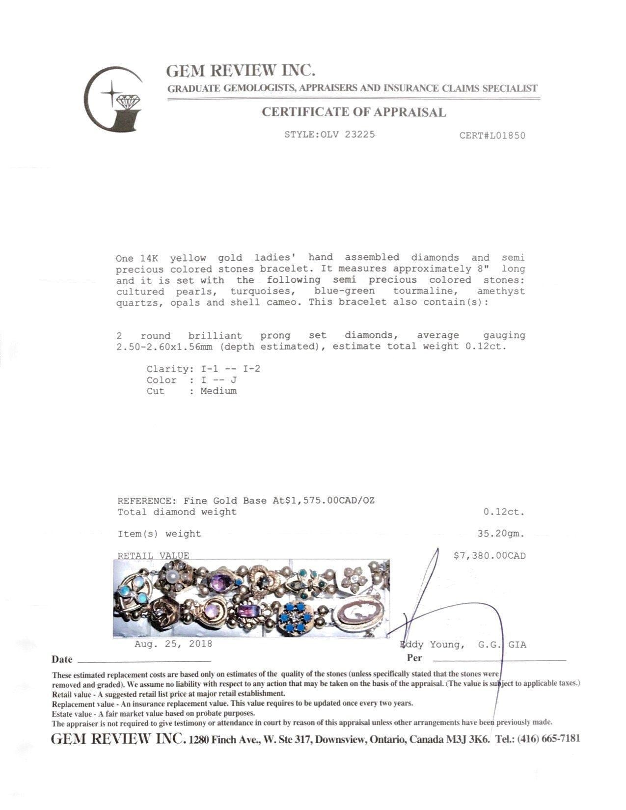 Antique Coloured Stone Bracelet