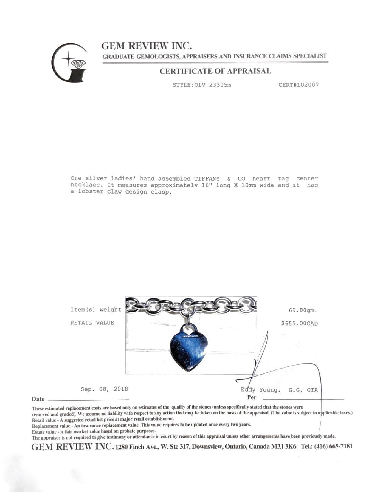 Tiffany & Co. Heart Tag Necklace