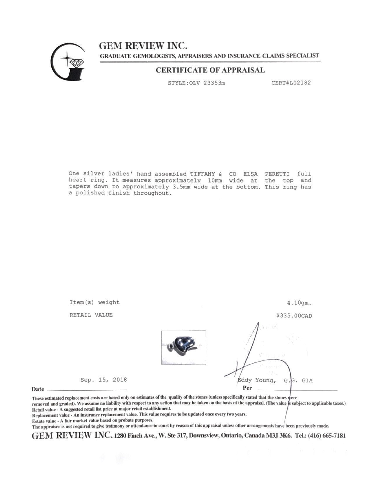 Tiffany & Co. Elsa Peretti Full Heart Ring