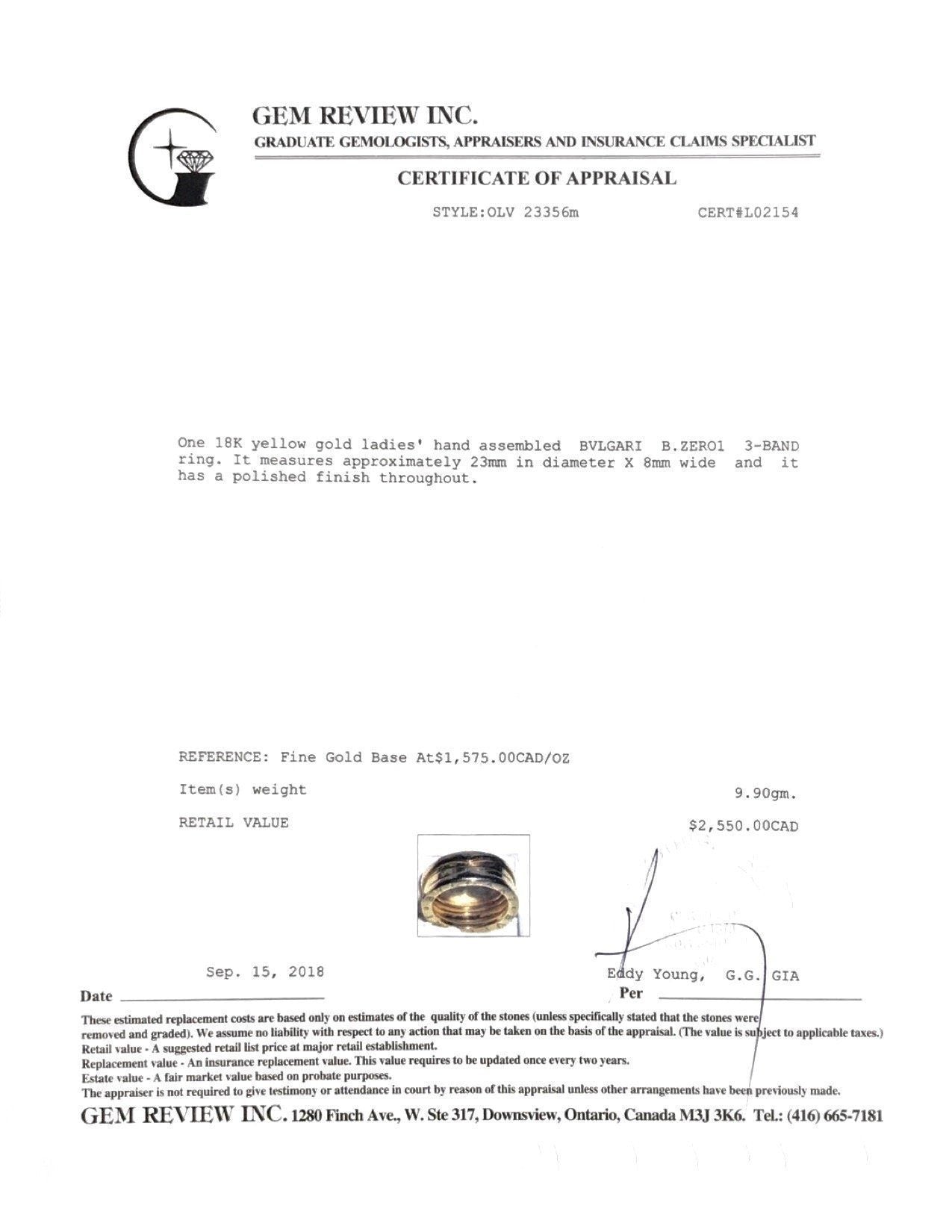 Bulgari B.Zero1 3-Band Ring