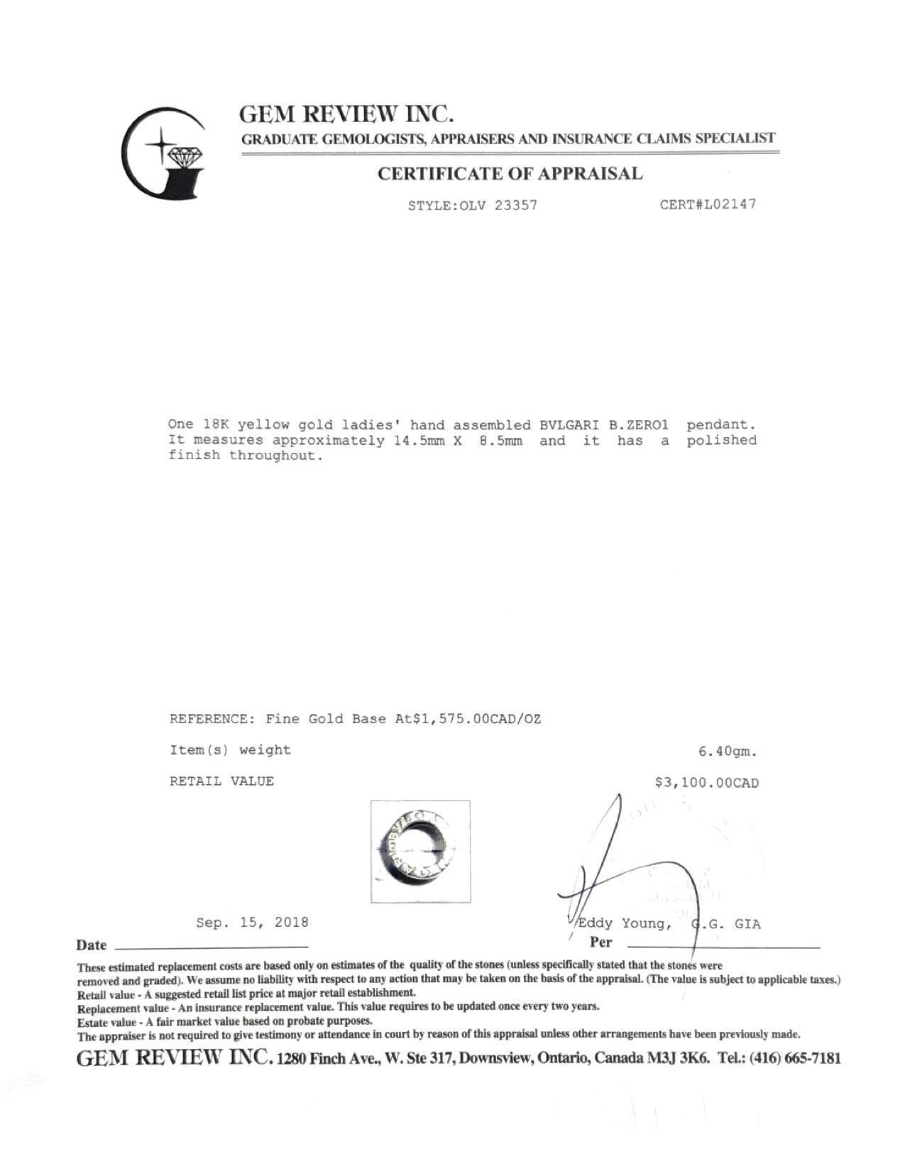 Bulgari B.Zero1 Pendant