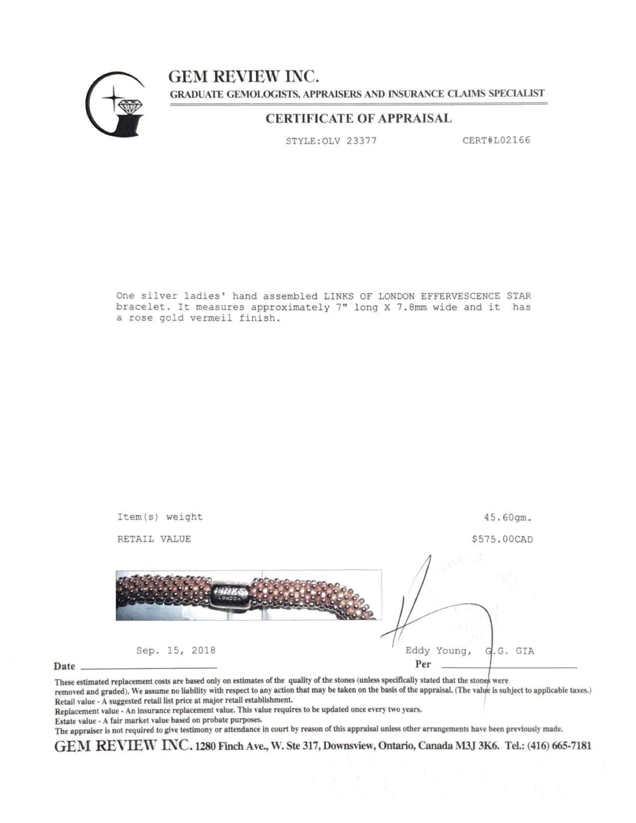 Links of London Effervescence Star Rose Gold Vermeil Bracelet