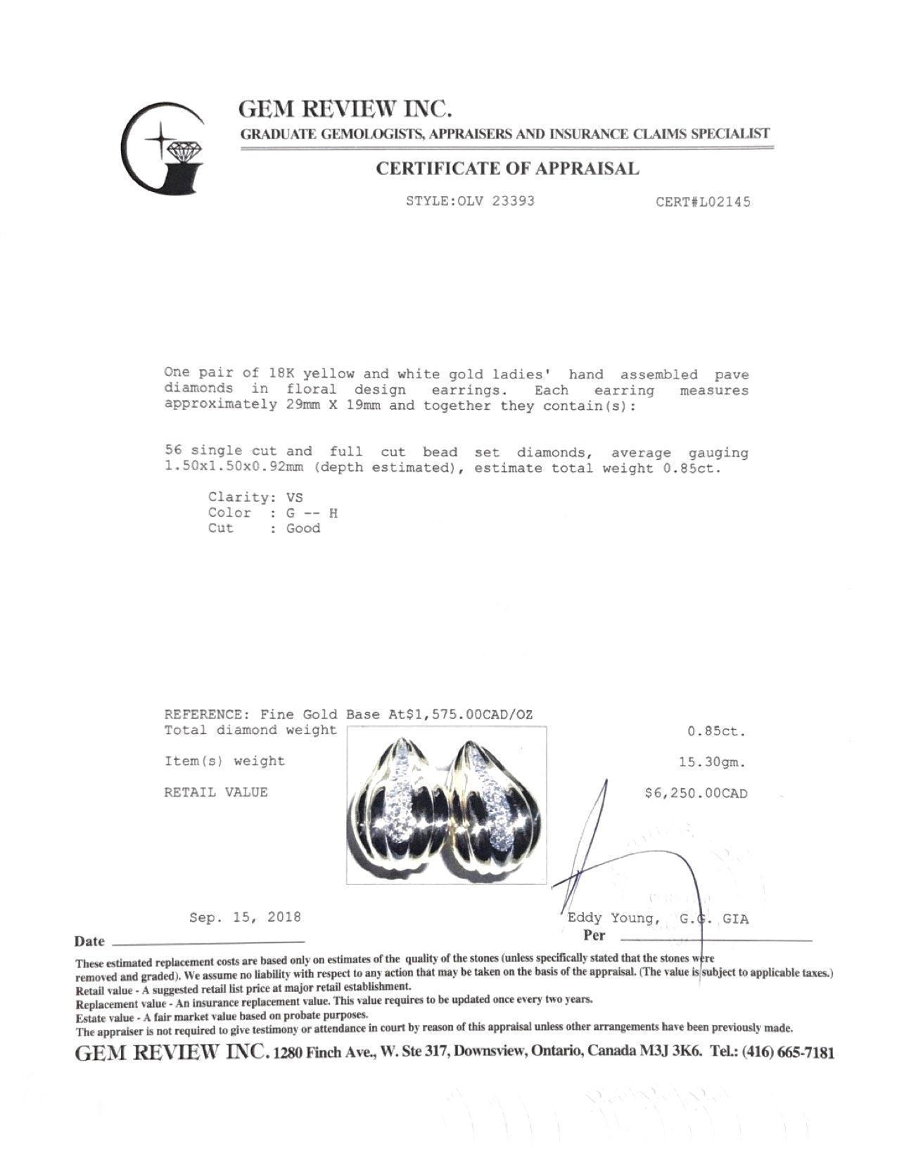 Pave Diamond Clip On Earrings