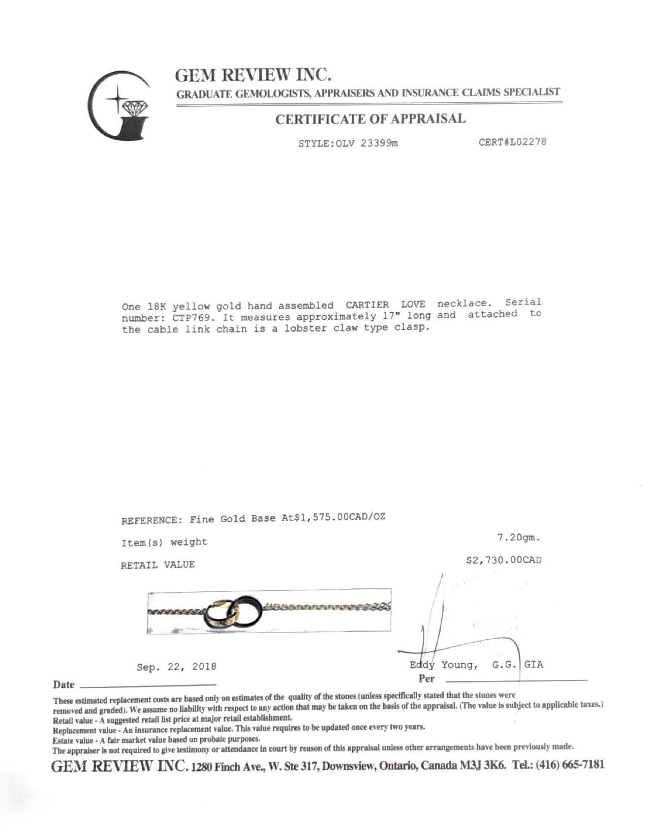 Cartier Love Necklace