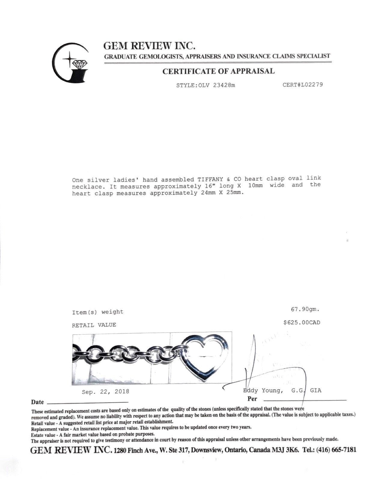 Tiffany & Co. Heart Clasp Link Necklace