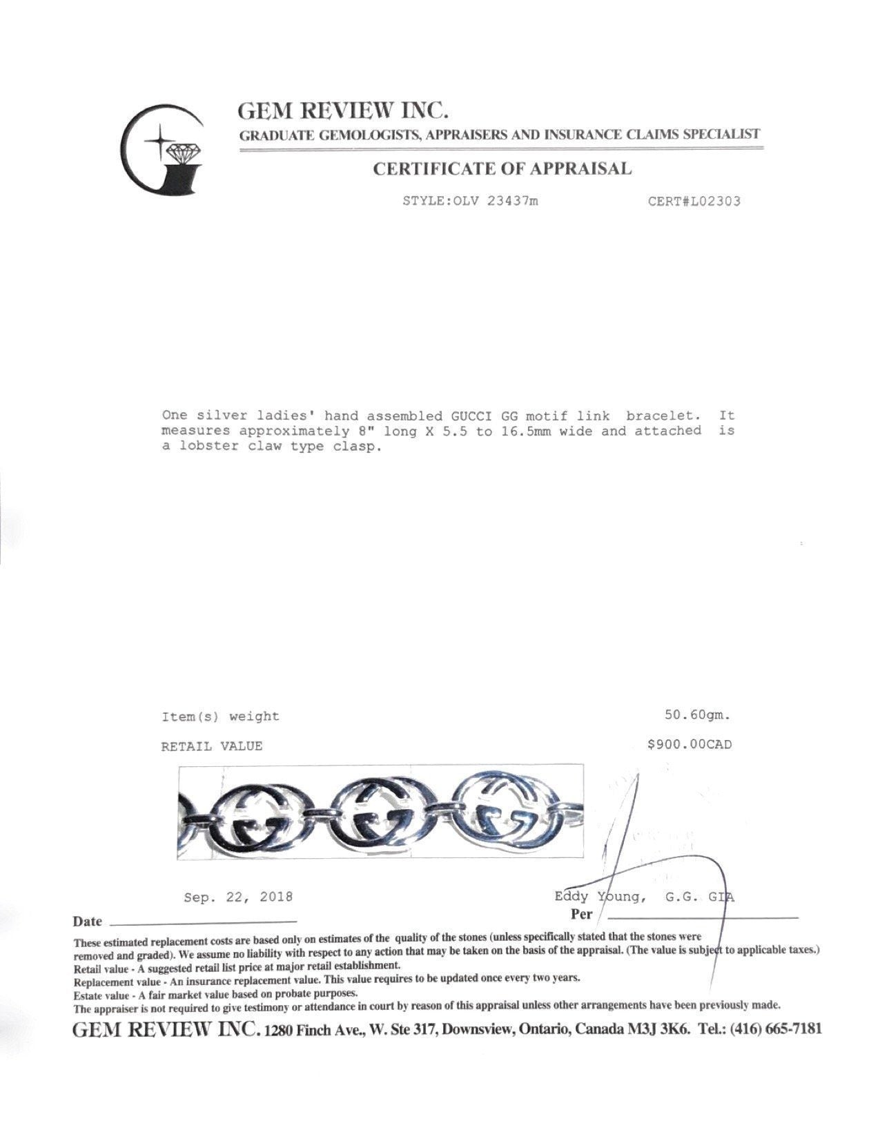 Gucci GG Motif Link Bracelet