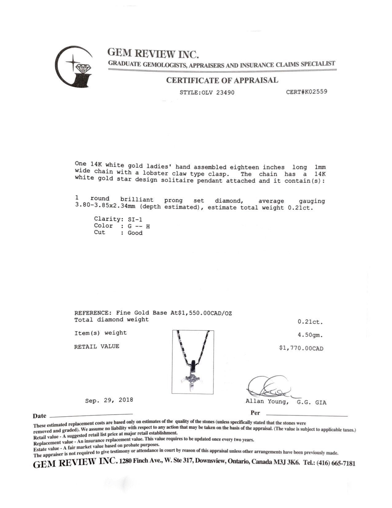 Diamond Pendant Necklace