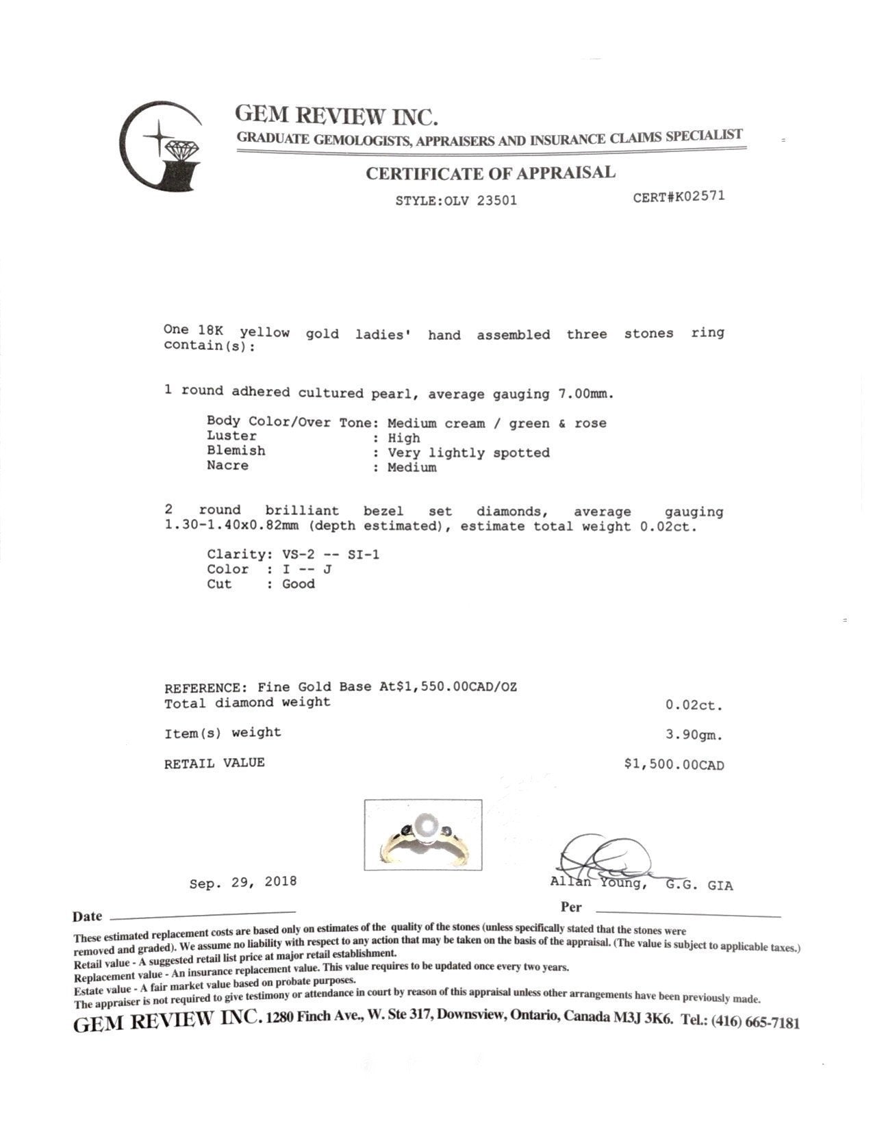 Pearl and Diamond Ring