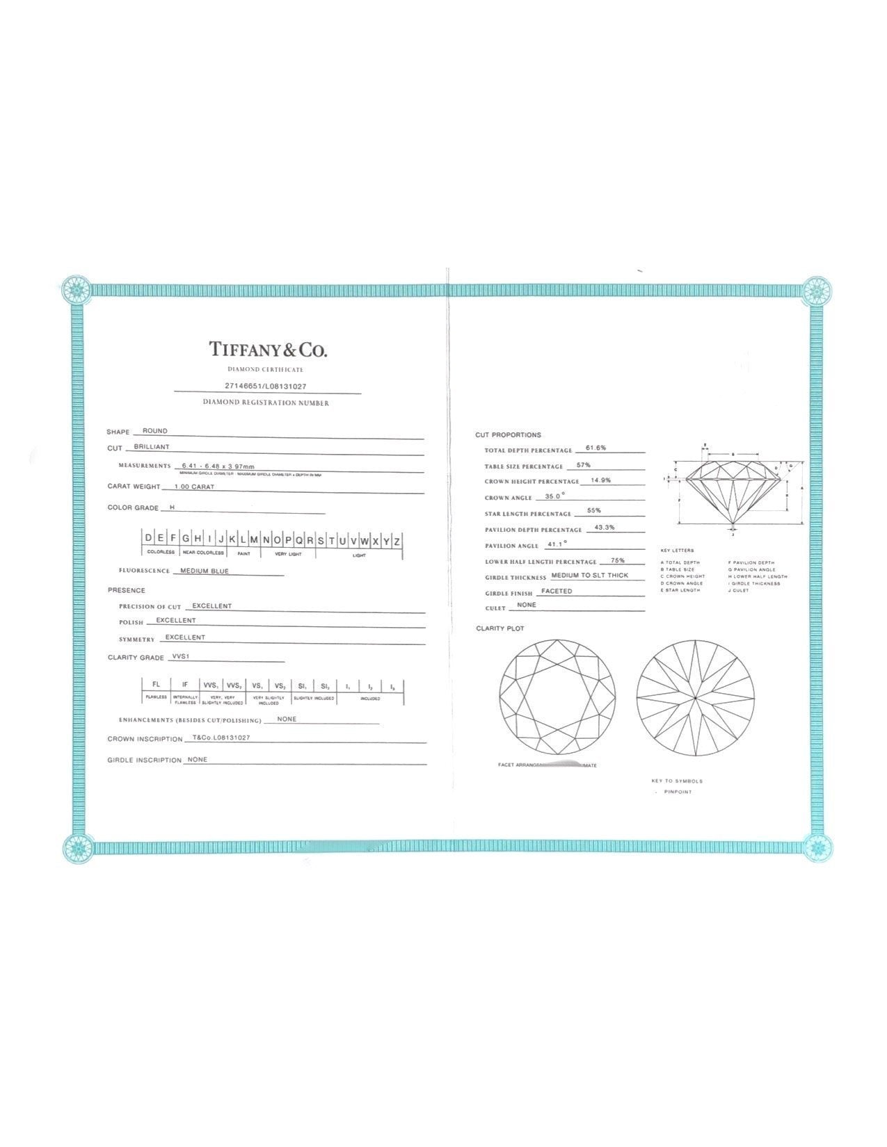 Tiffany & Co. Diamond Solitaire Engagement Ring