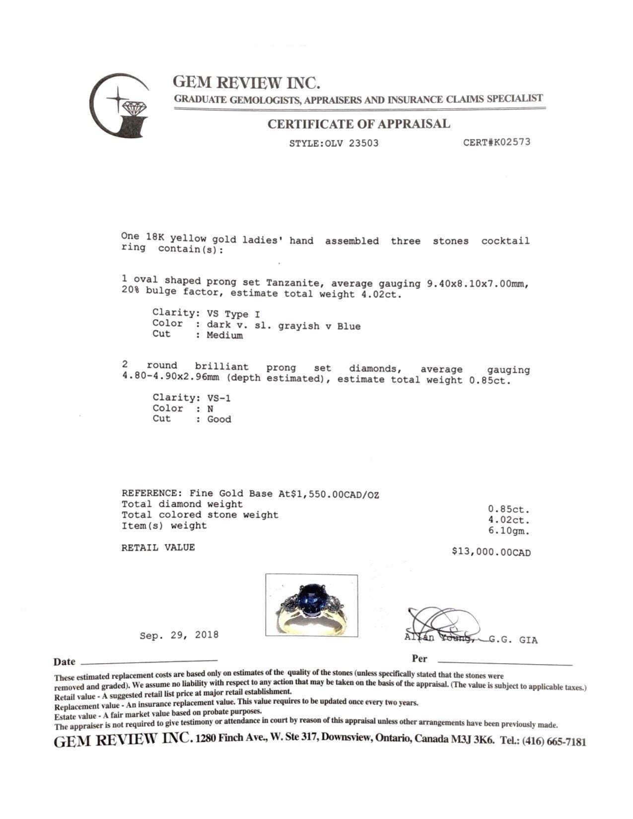 Tanzanite and Diamond Cocktail Ring