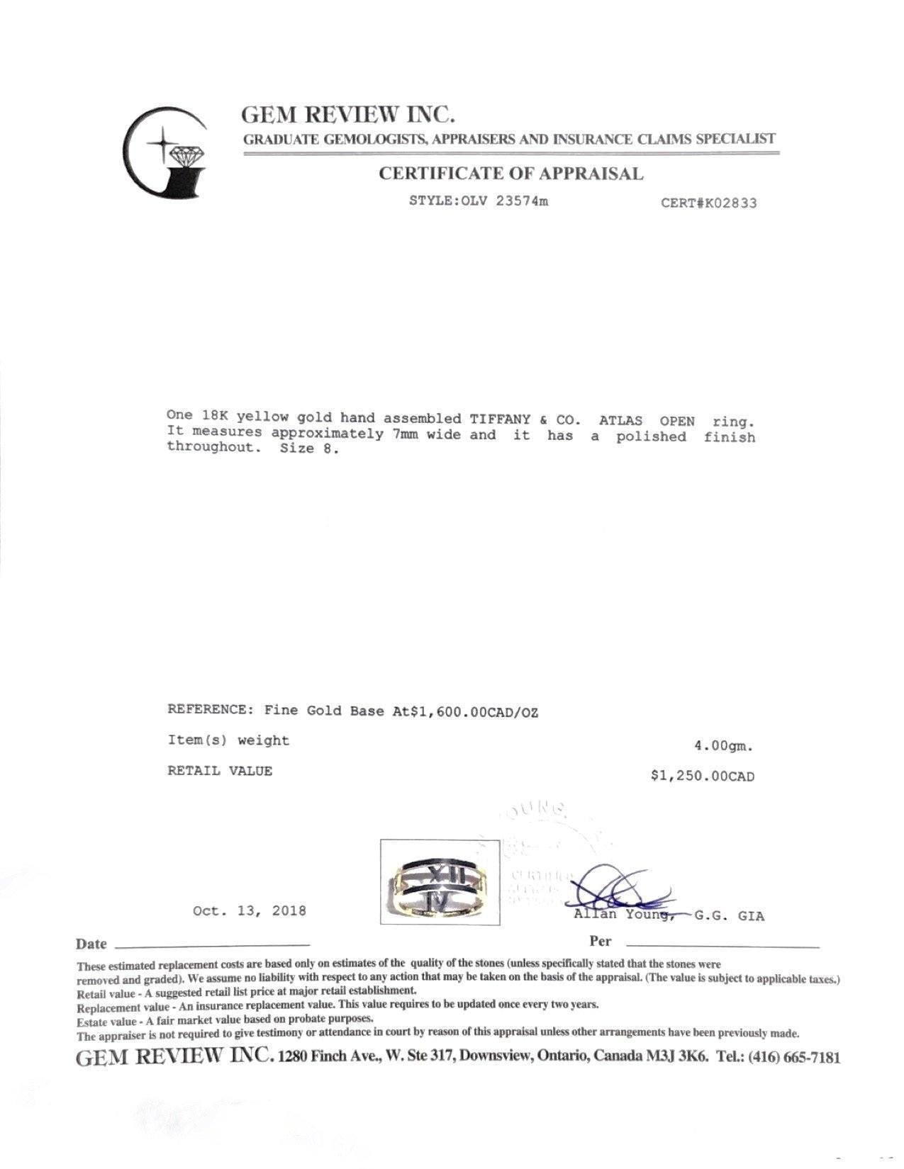 Tiffany & Co. Atlas Open Ring