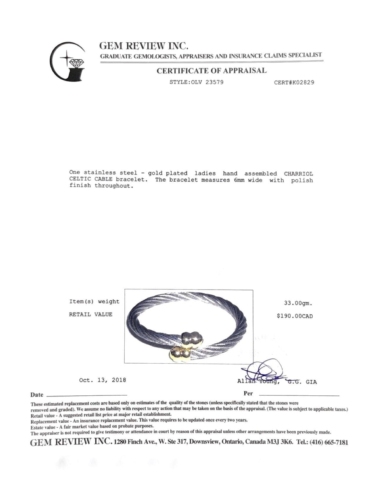 Charriol Two-Tone Celtic Cable Bracelet