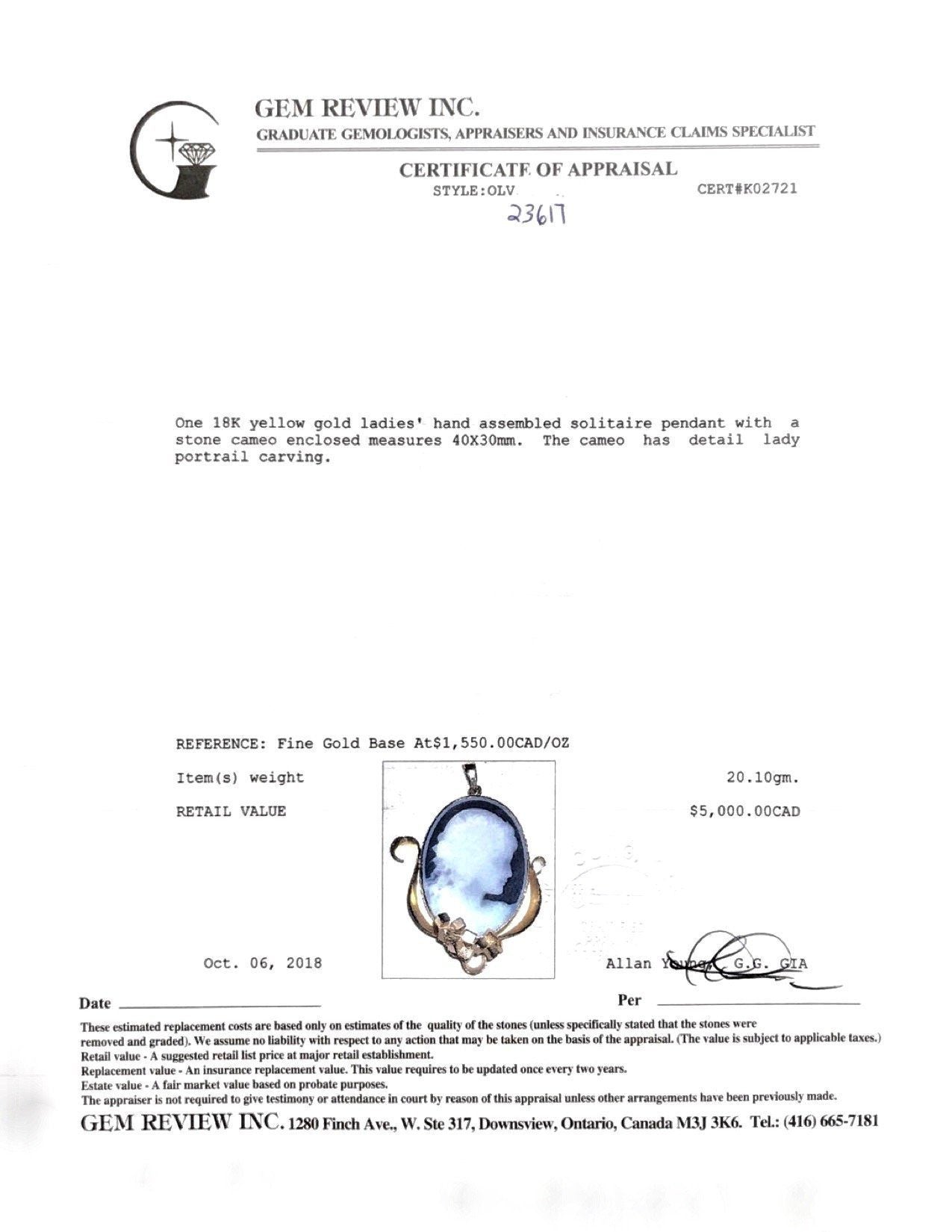 Antique Cameo Pendant