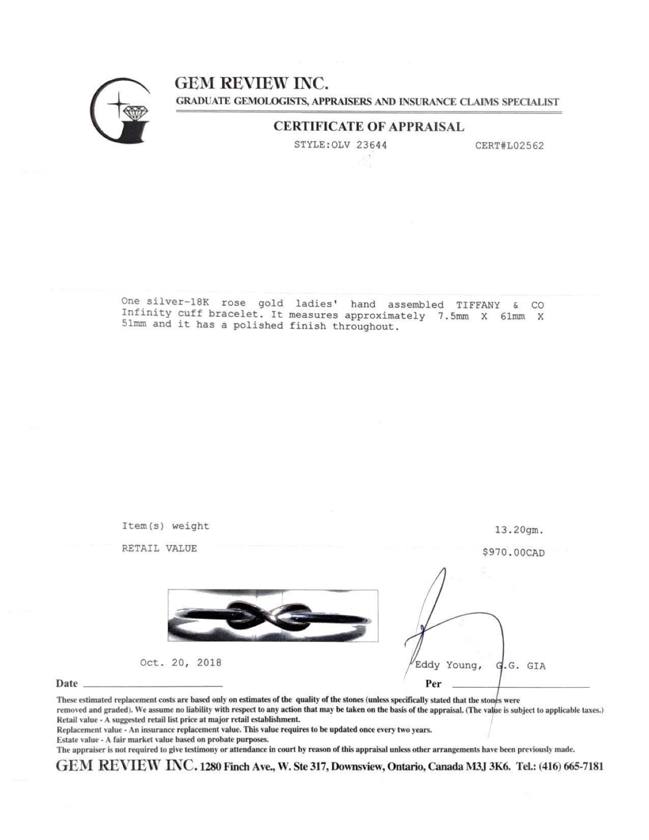 Tiffany & Co. Two-Tone Infinity Cuff Bracelet