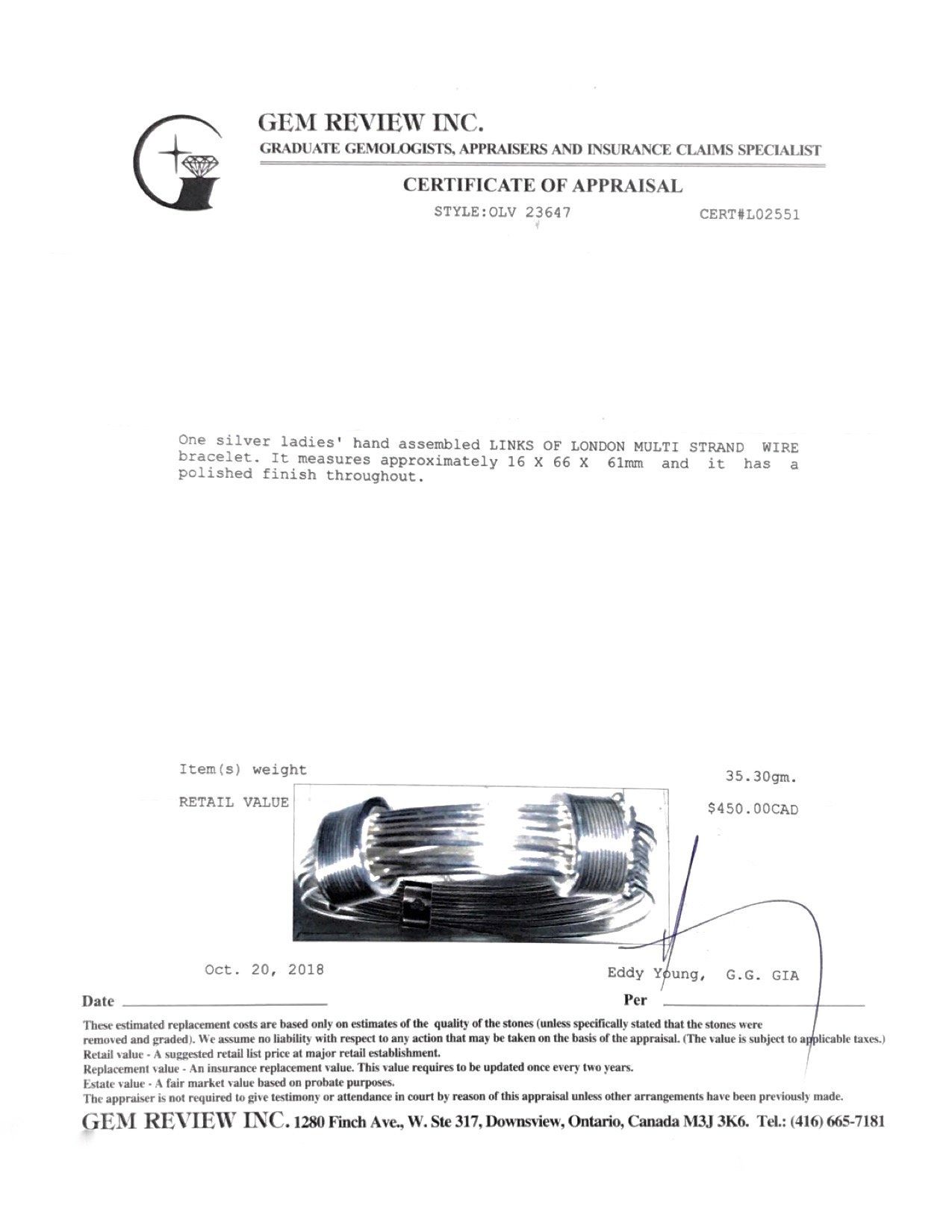 Links of London Multi-Strand Wire Bracelet