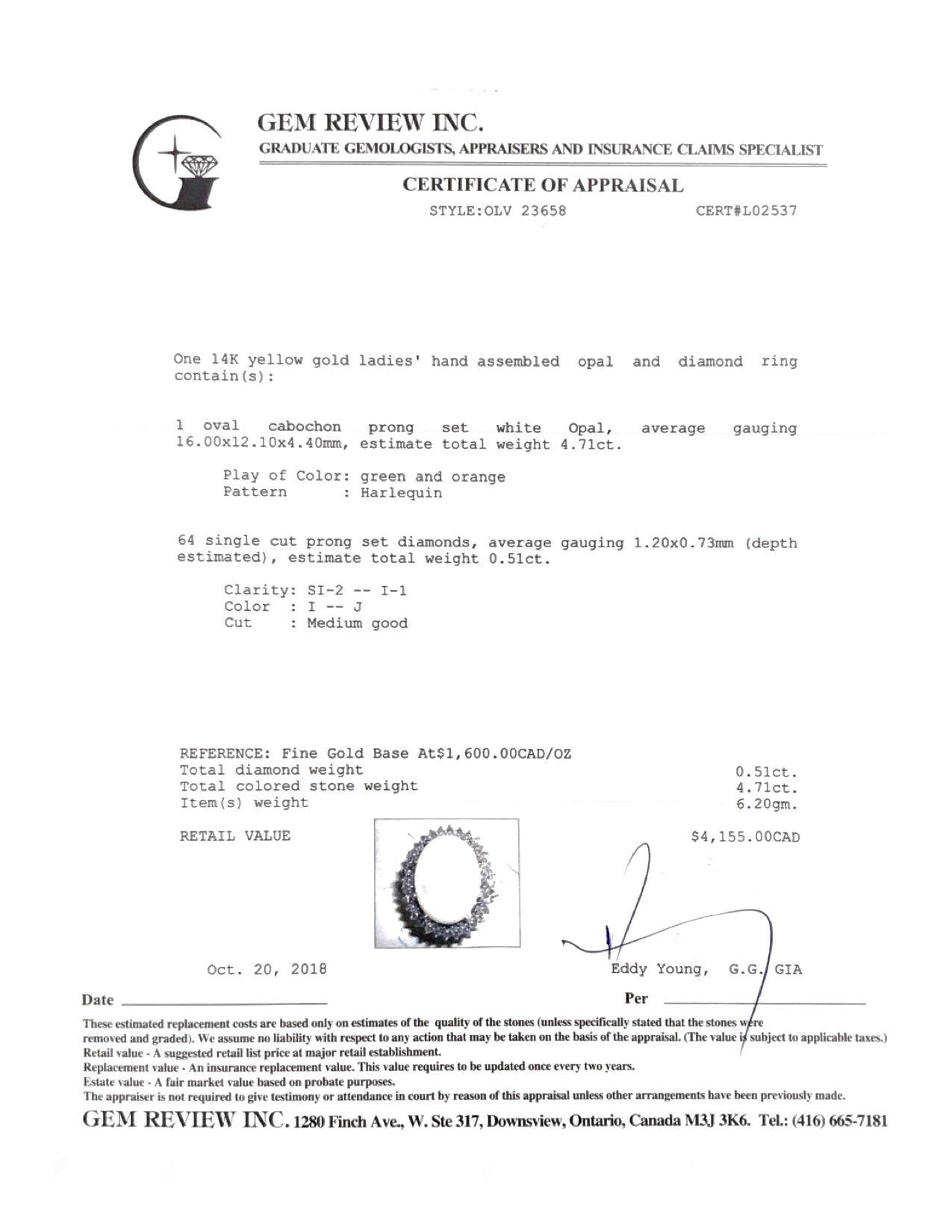 Opal and Diamond Ring