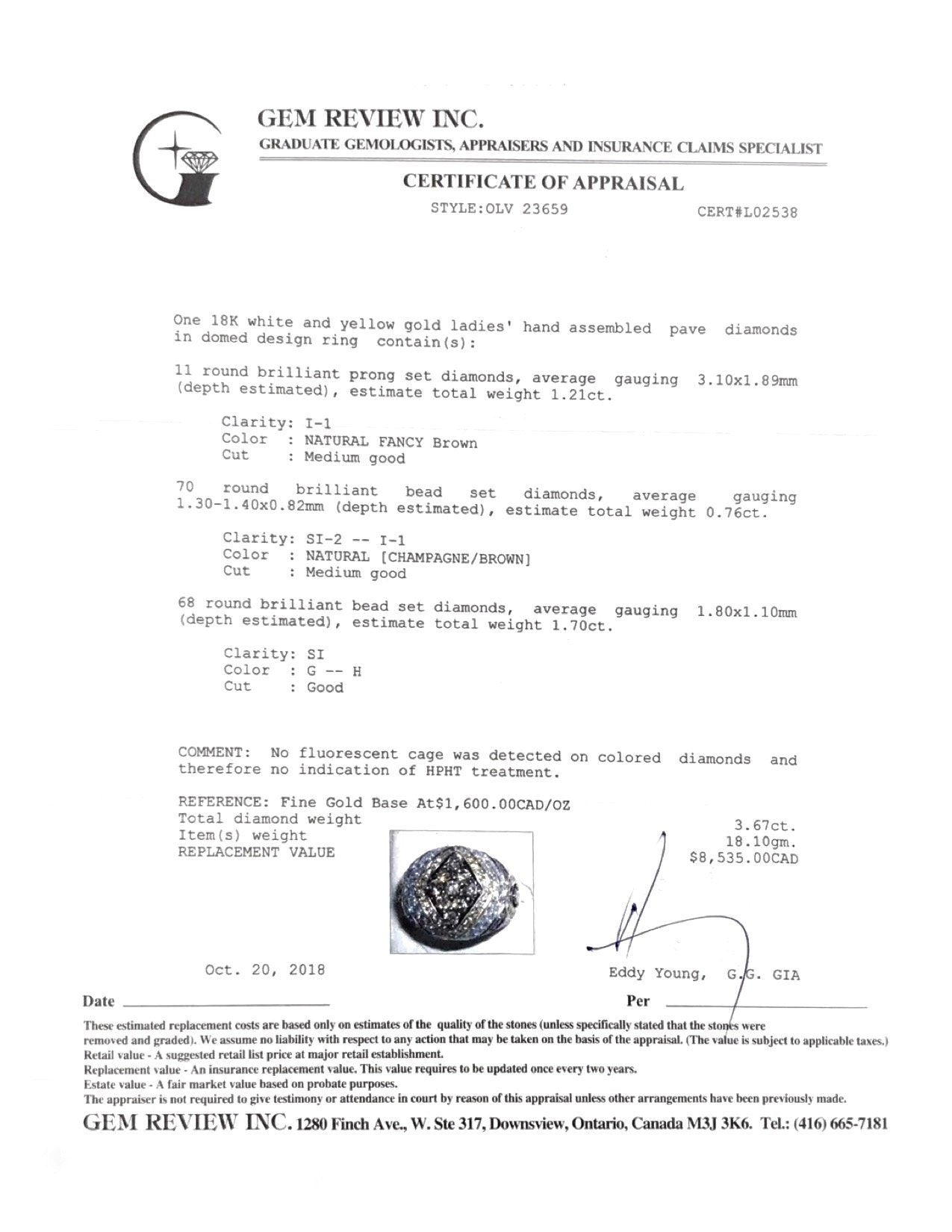 Pave Coloured Diamond Dome Ring