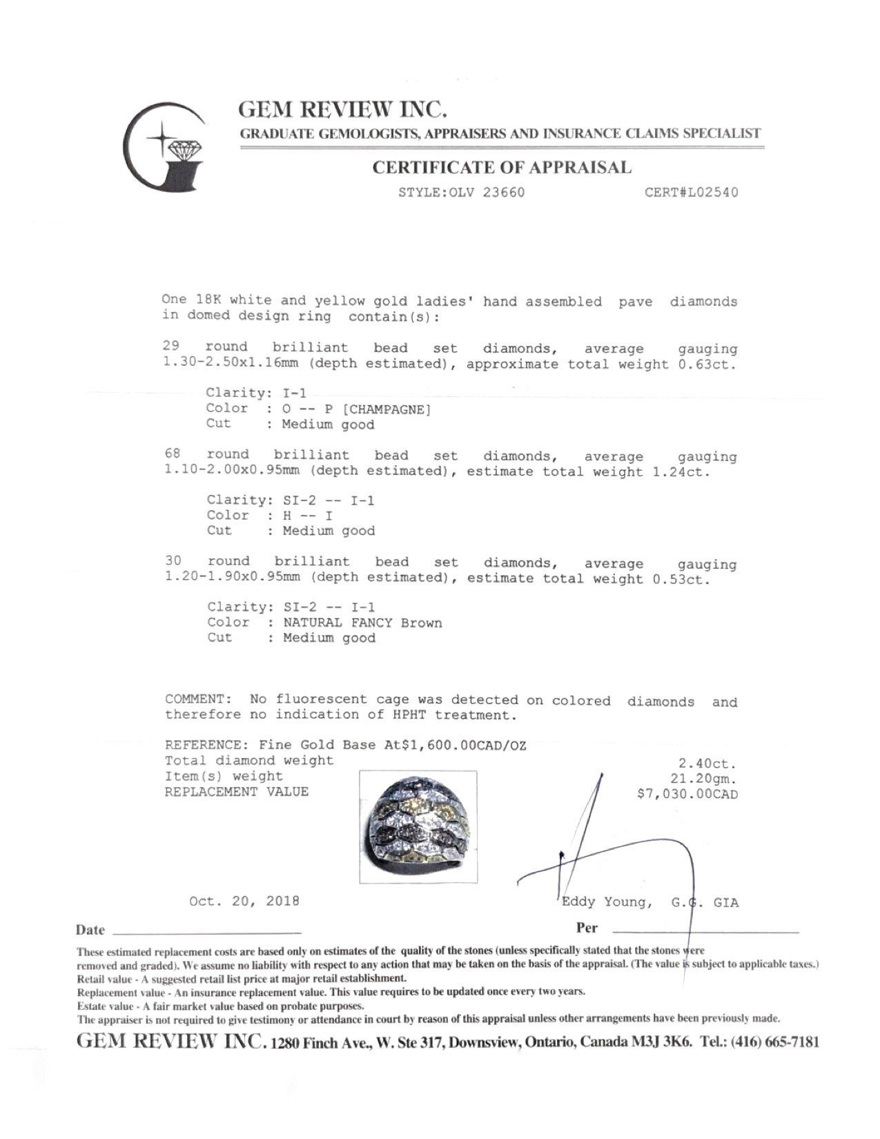 Pave Coloured Diamond Dome Ring