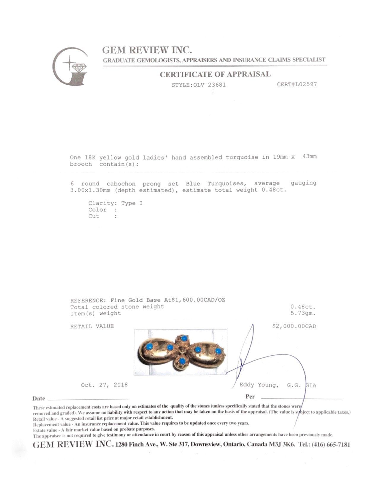 Antique Turquoise Brooch