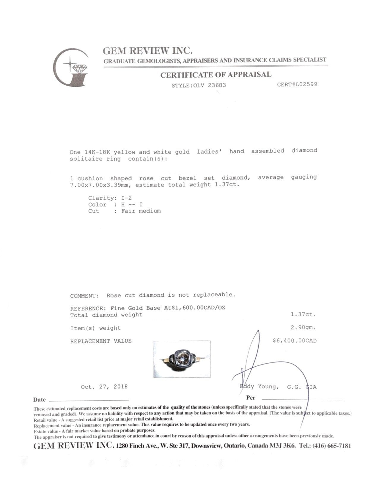 Antique Rose Cut Diamond Solitaire Ring