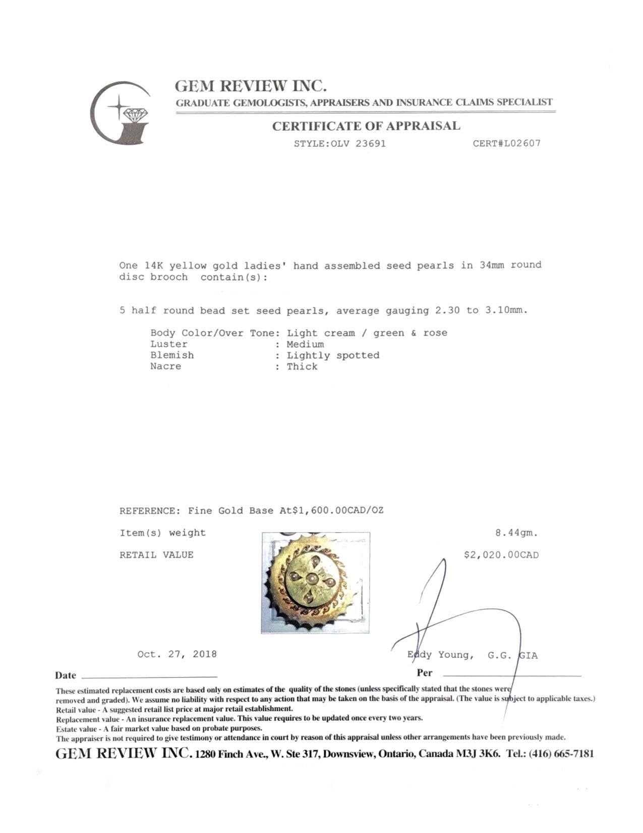 Antique Brooch with Seed Pearls