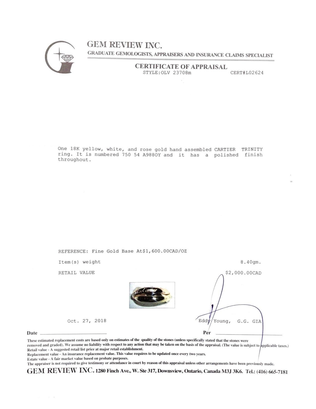 Cartier Trinity Rolling Ring