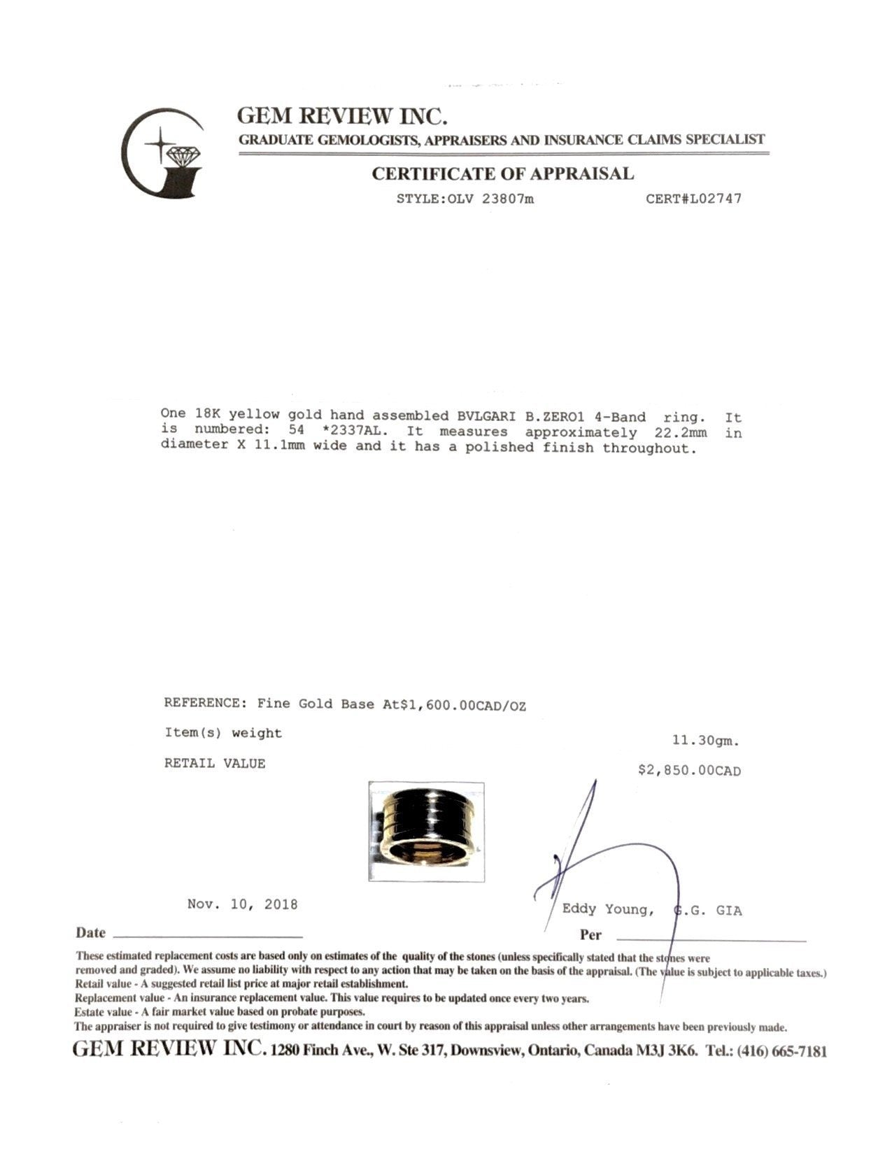 Bulgari B.Zero1 4-Band Ring