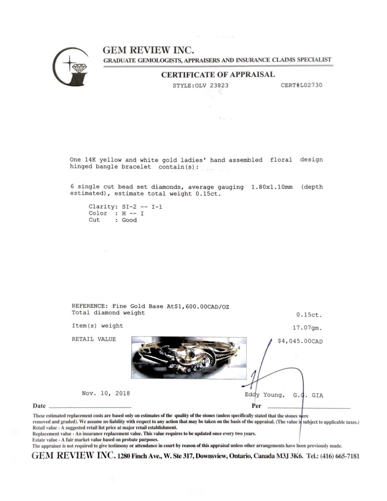 Antique Bangle Bracelet with Diamonds