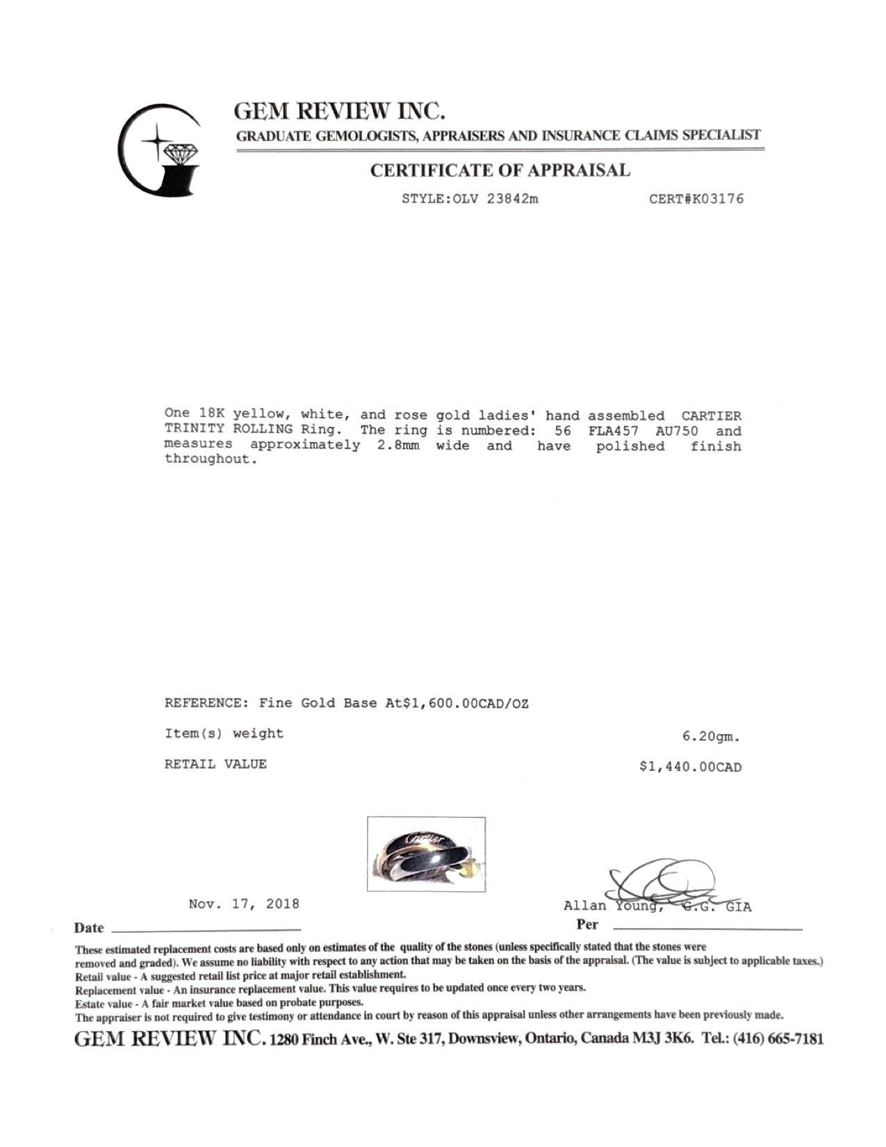 Cartier Trinity Rolling Ring