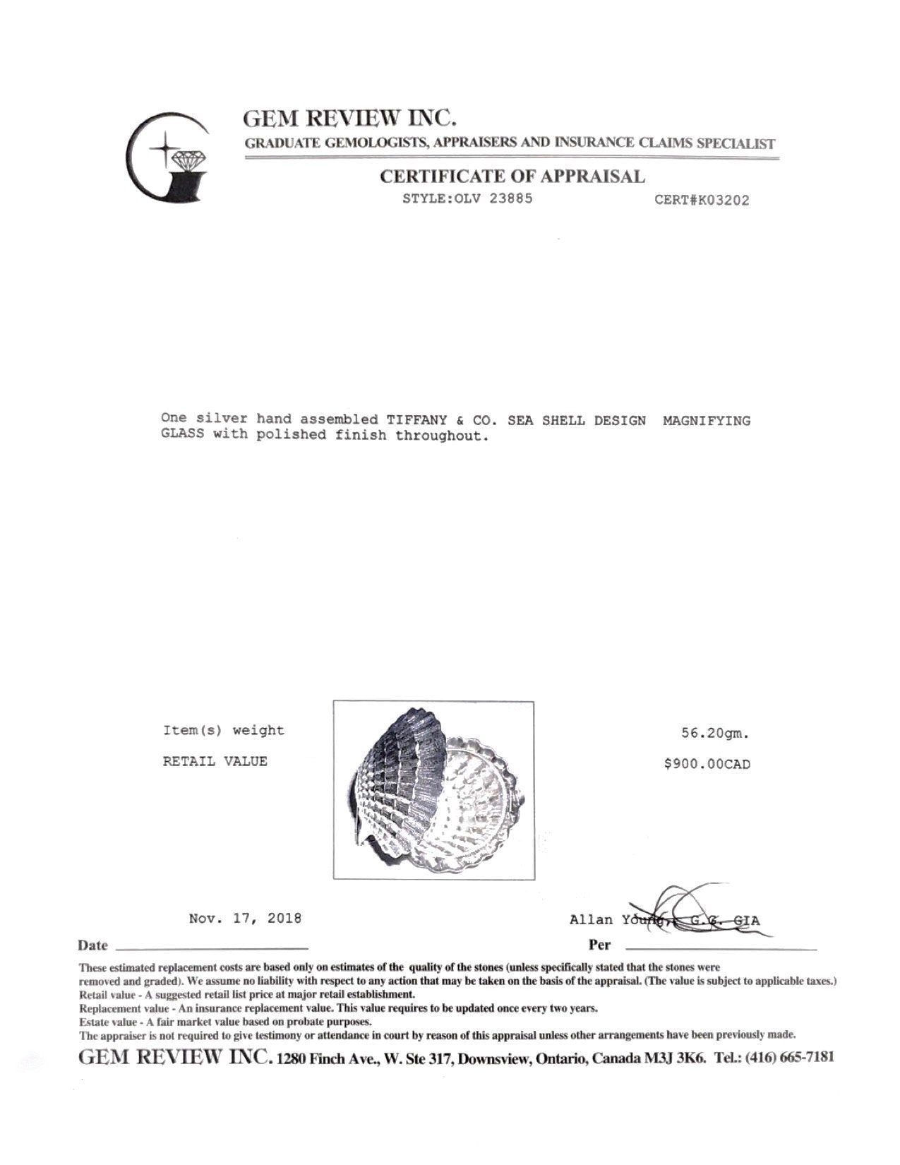 Tiffany & Co. Rare Vintage Seashell Magnifier