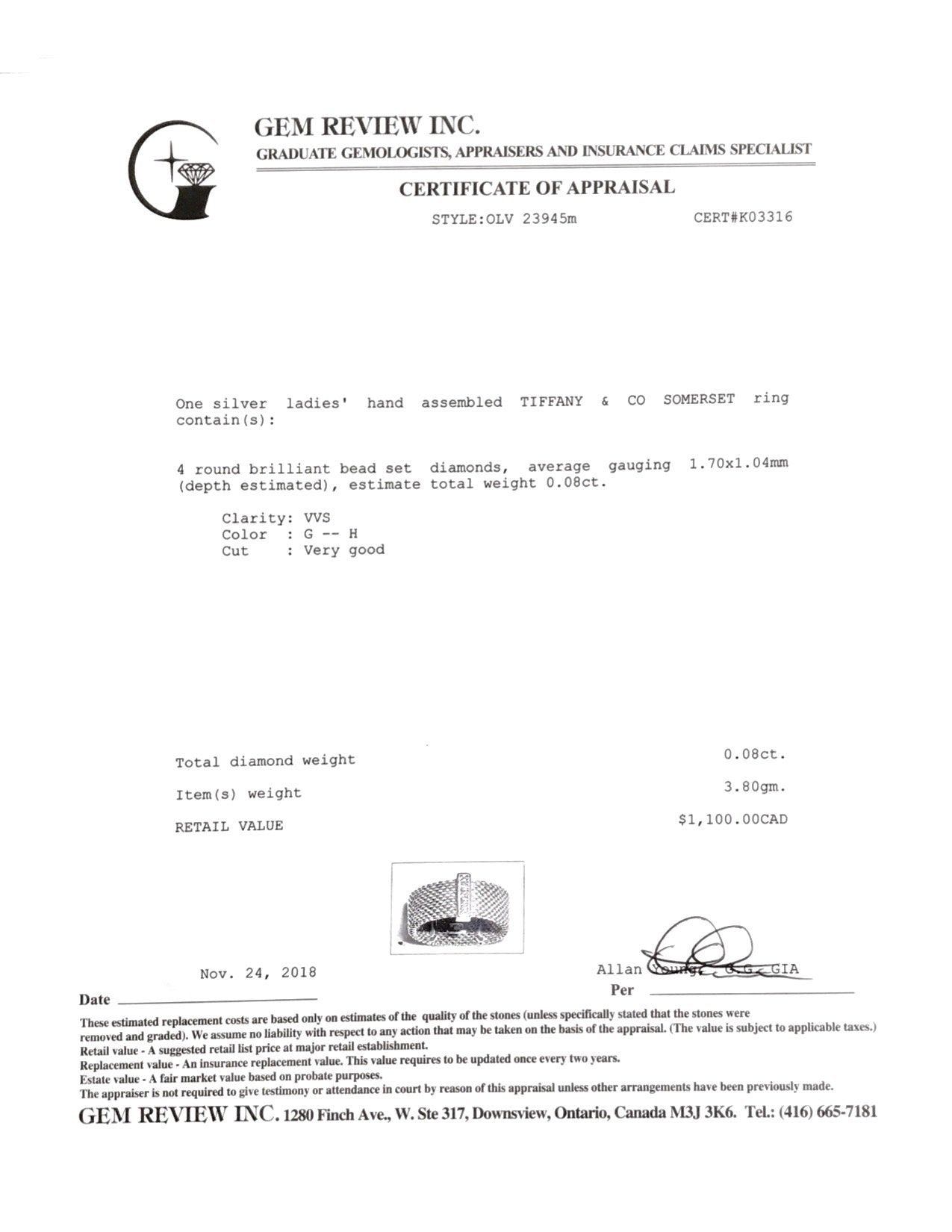 Tiffany & Co. Diamond Somerset Ring