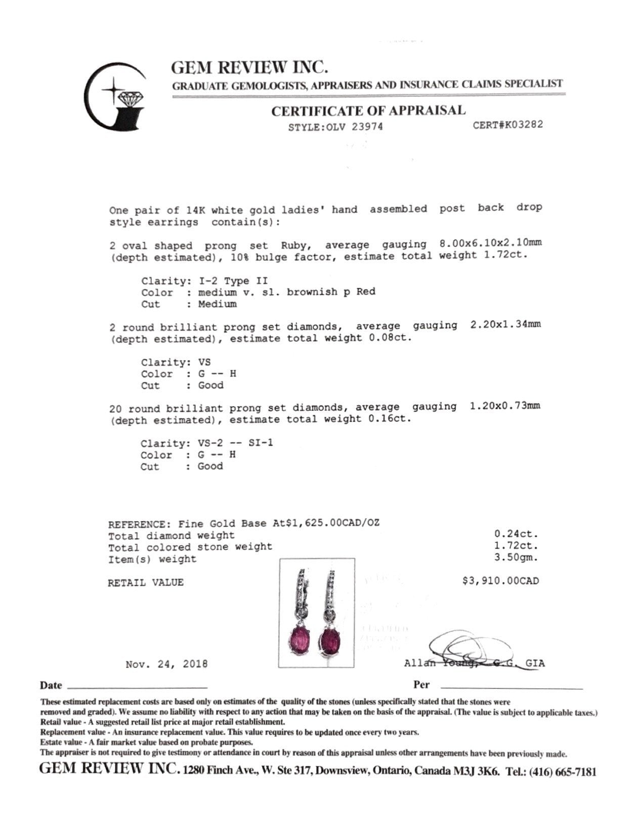 Ruby and Diamond Drop Earrings