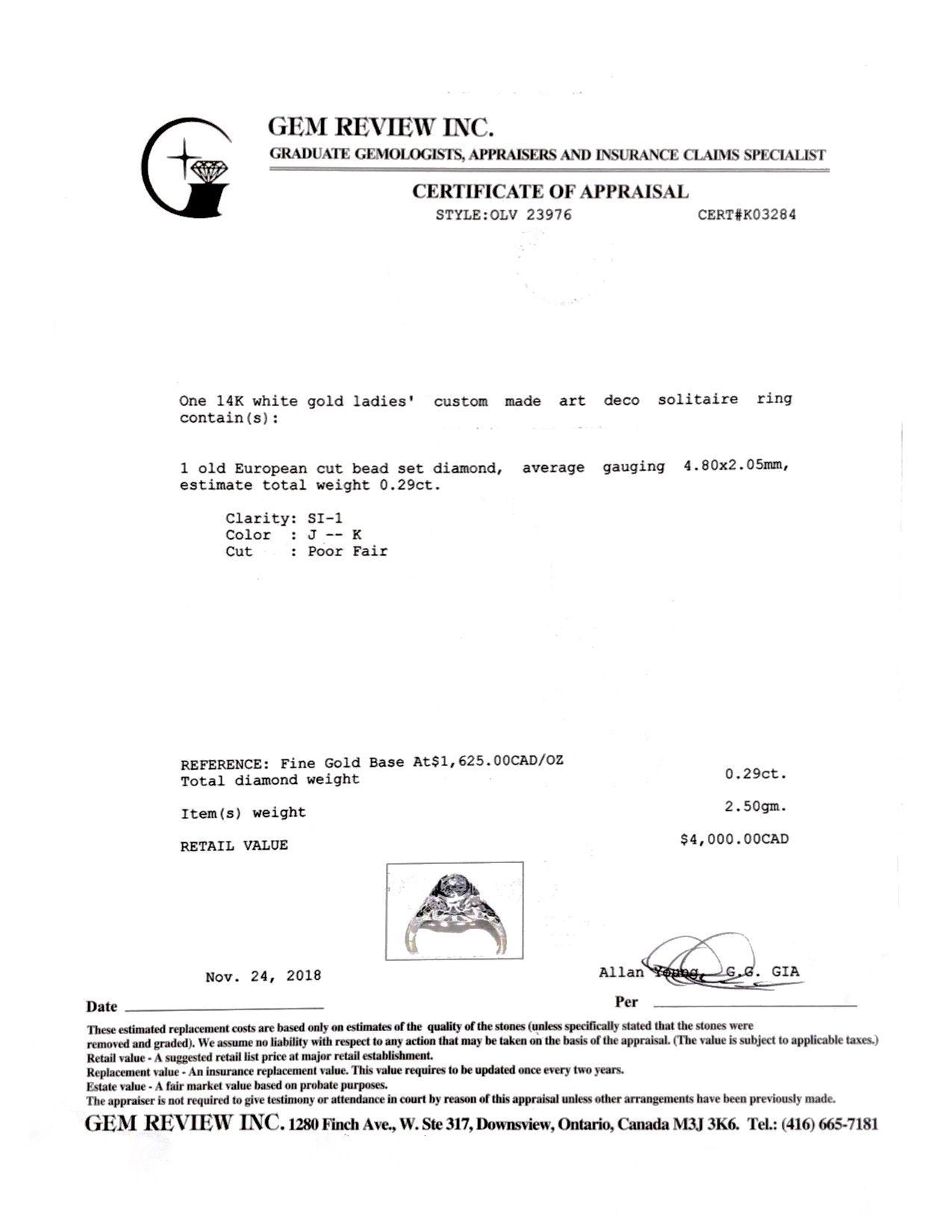 Antique Art Deco Diamond Solitaire Ring