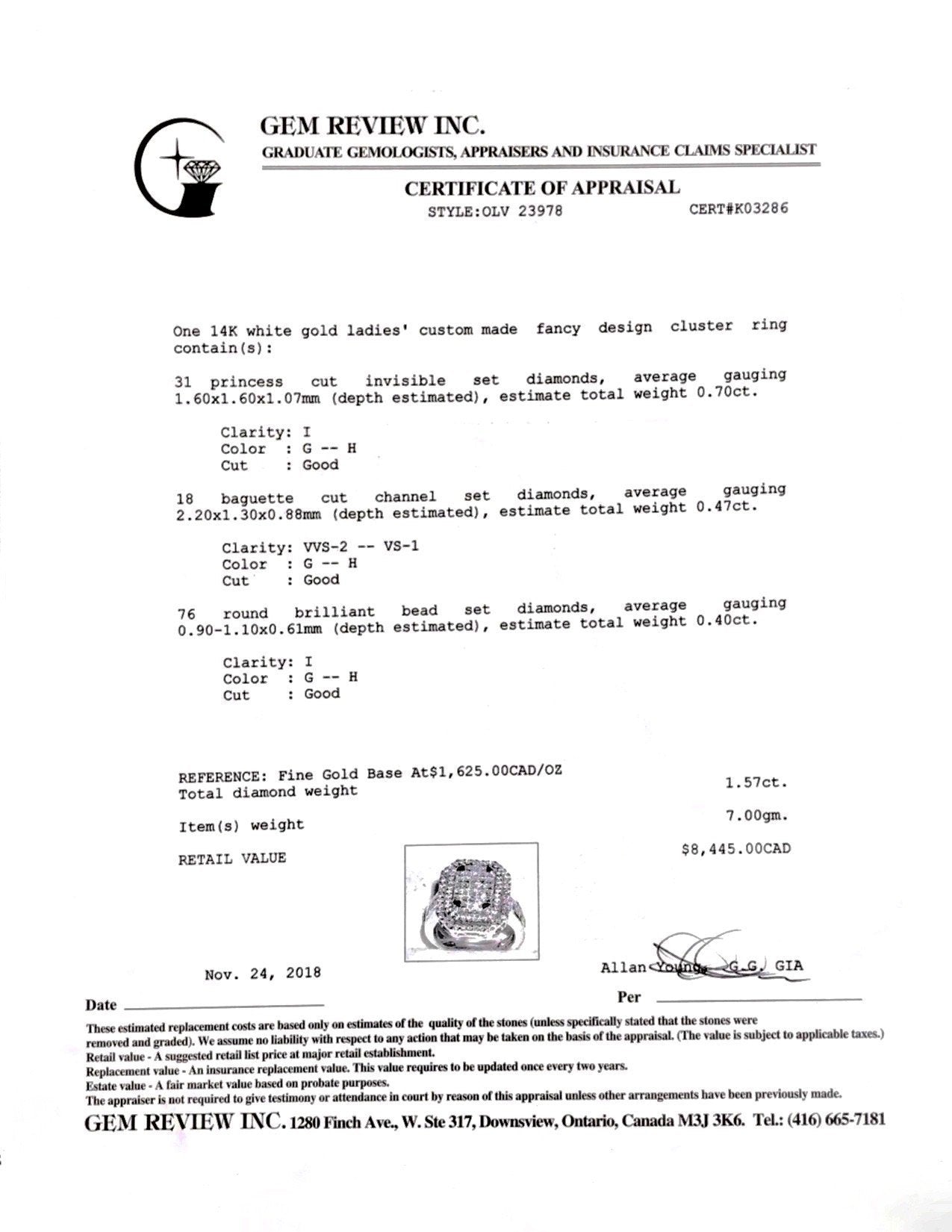 Invisible-Set Diamond Cluster Ring