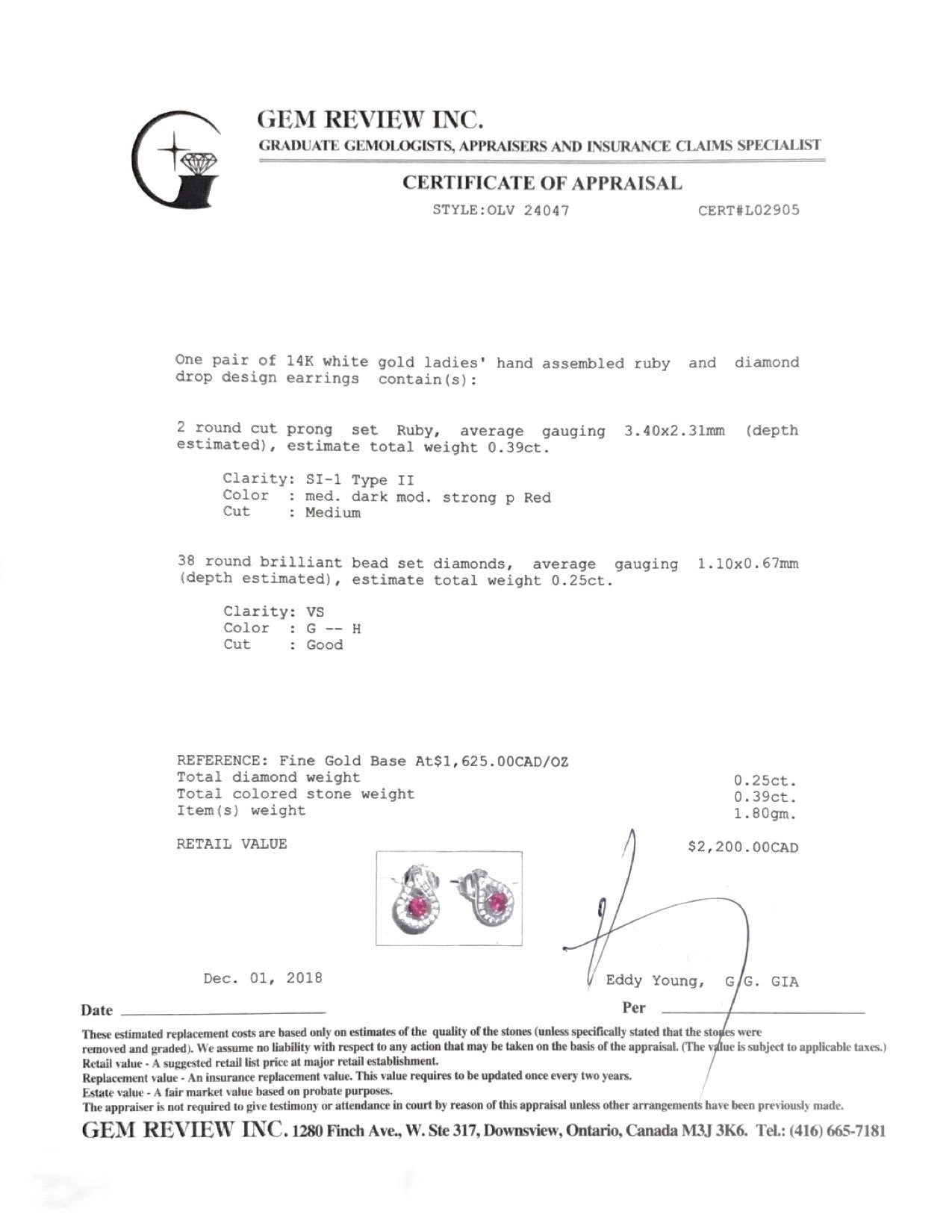 Ruby and Diamond Earrings