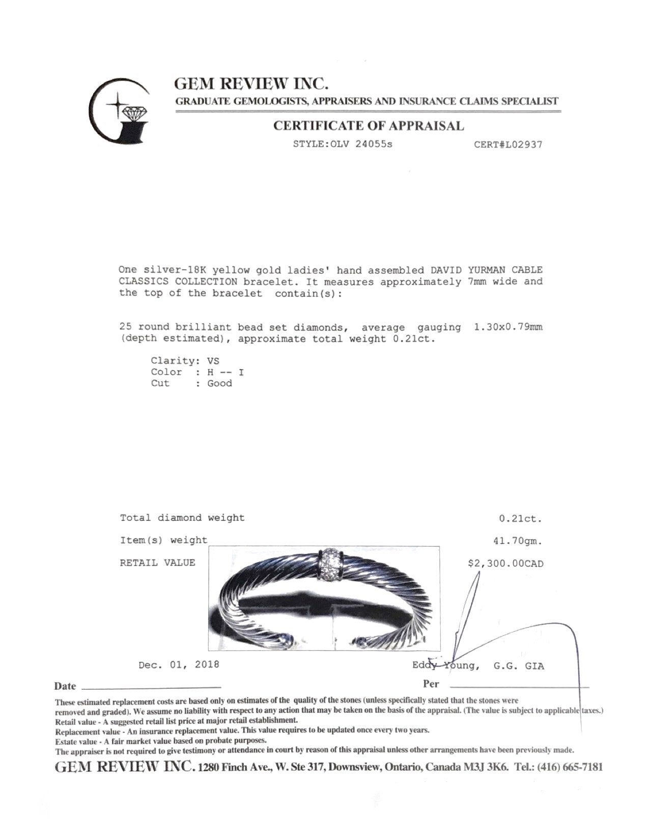 David Yurman Cable Classics Bracelet with Diamonds