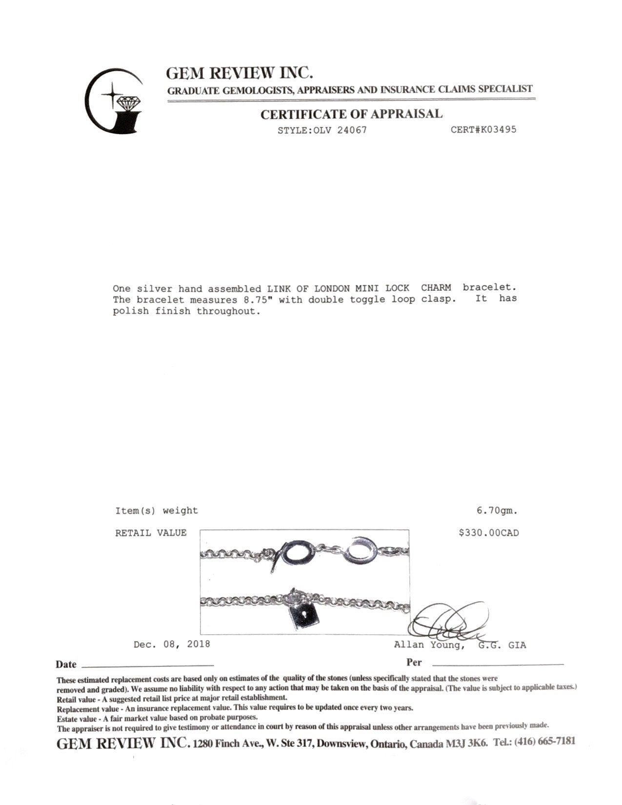 Links of London Mini Lock Charm Bracelet